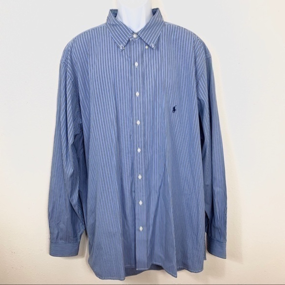 Ralph Lauren Men’s Shirt blue striped buttons 3XLT